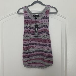Steve Madden Women's Knit Tank Top - Purple and Gray